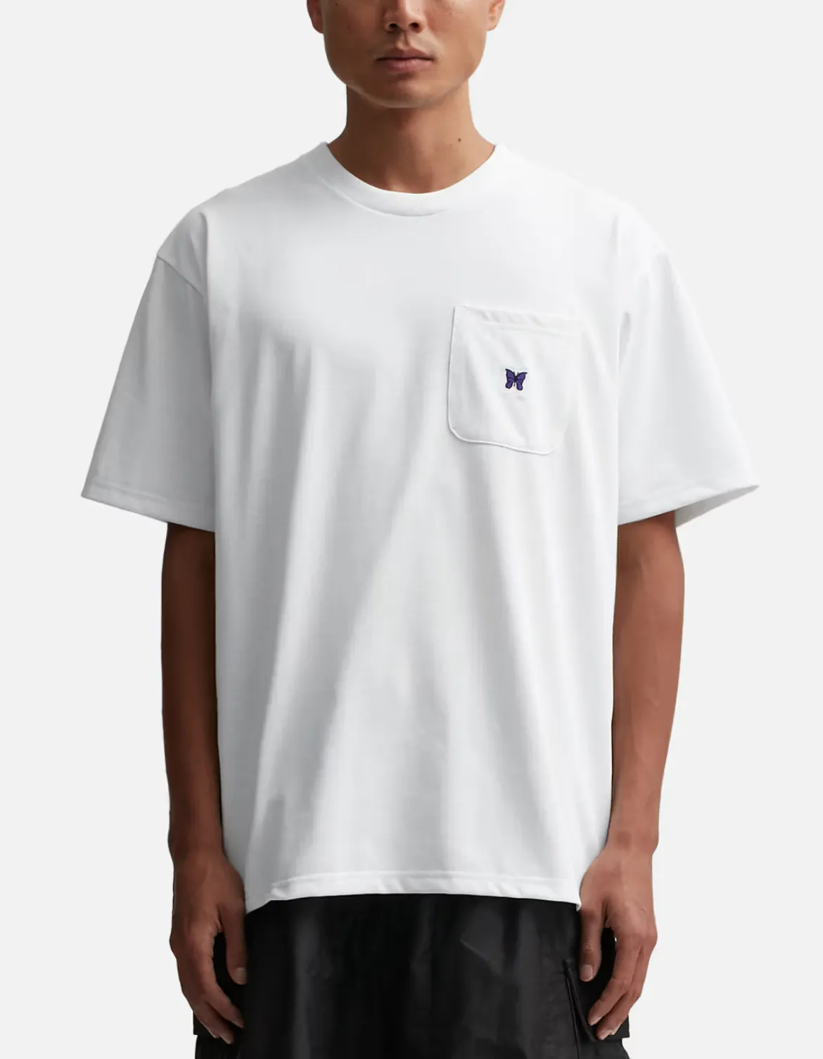 Needles  |Crew Neck Cotton Short Sleeves Logo Crew Neck T-Shirts