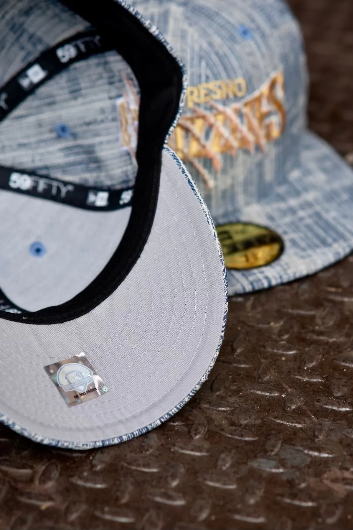 New Era Fresno Grizzlies Grey UV (Distressed Denim) 59Fifty Fitted