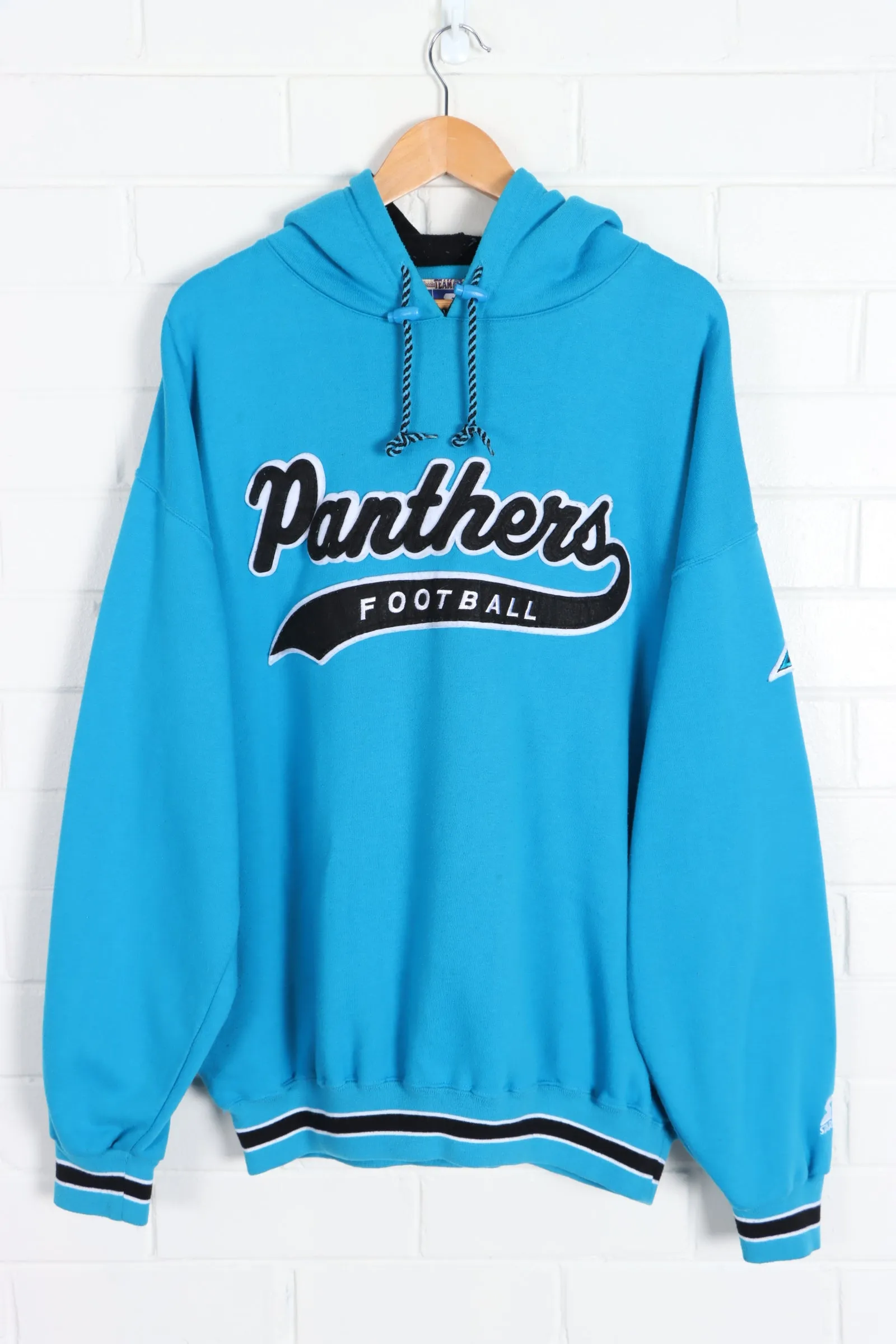 NFL Carolina Panthers Felt Spell Out STARTER Hoodie (XL)