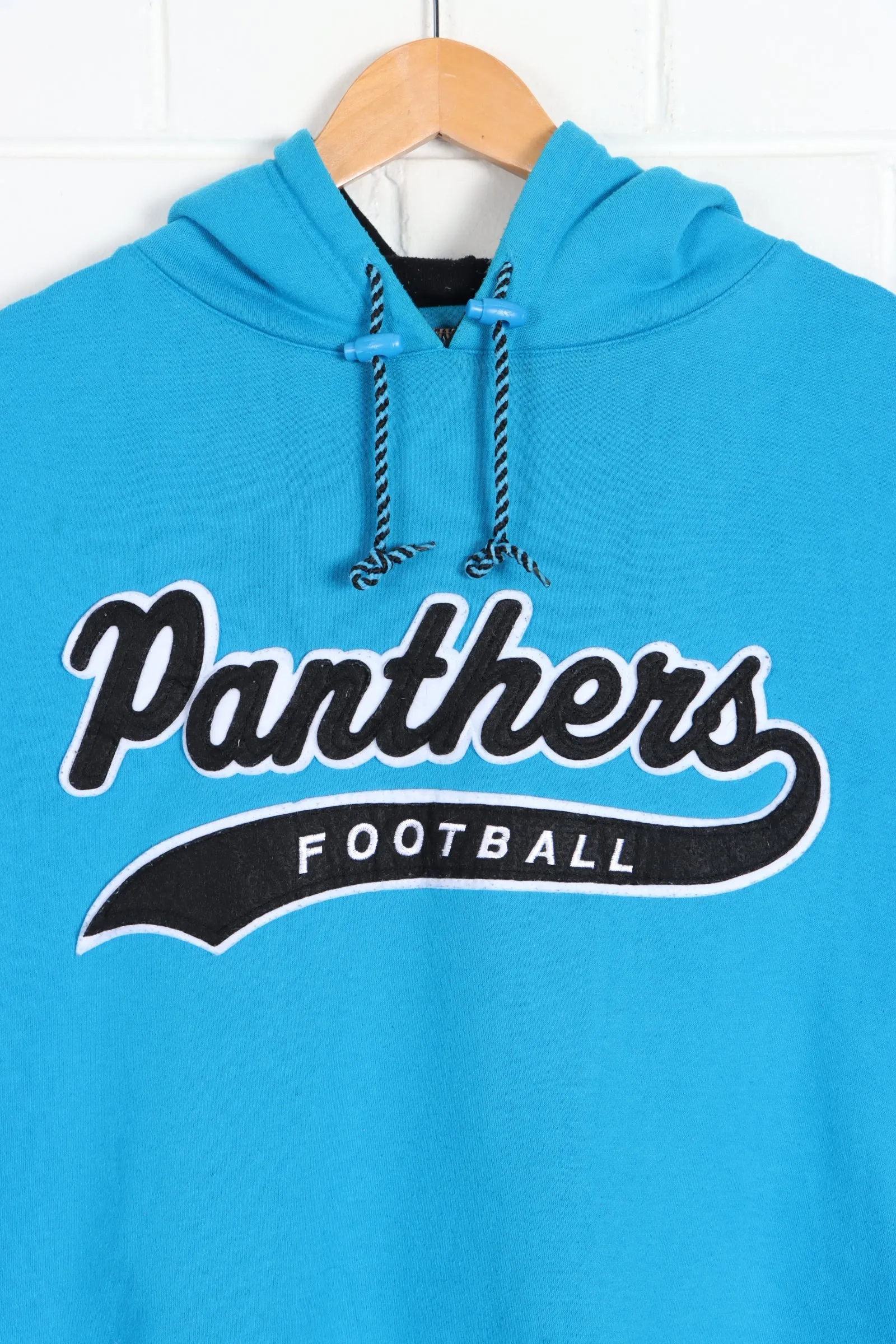 NFL Carolina Panthers Felt Spell Out STARTER Hoodie (XL)