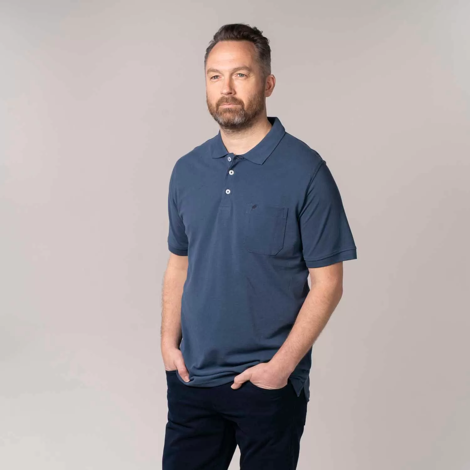 Niels Short-sleeve Polo - Dark Denim