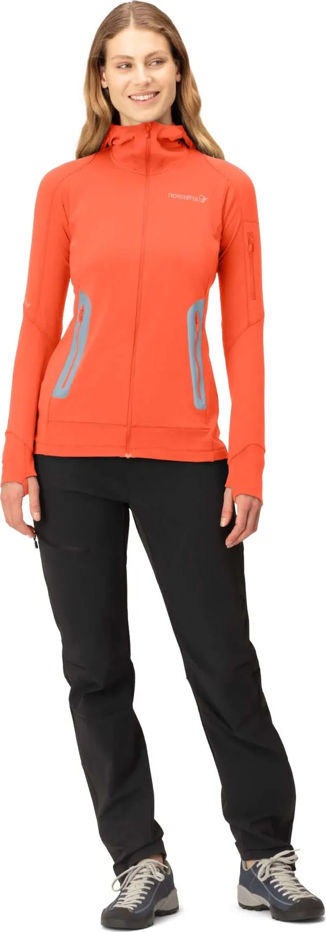 Norrøna Women's Falketind Power Grid Hood Orange Alert | Buy Norrøna Women's Falketind Power Grid Hood Orange Alert he