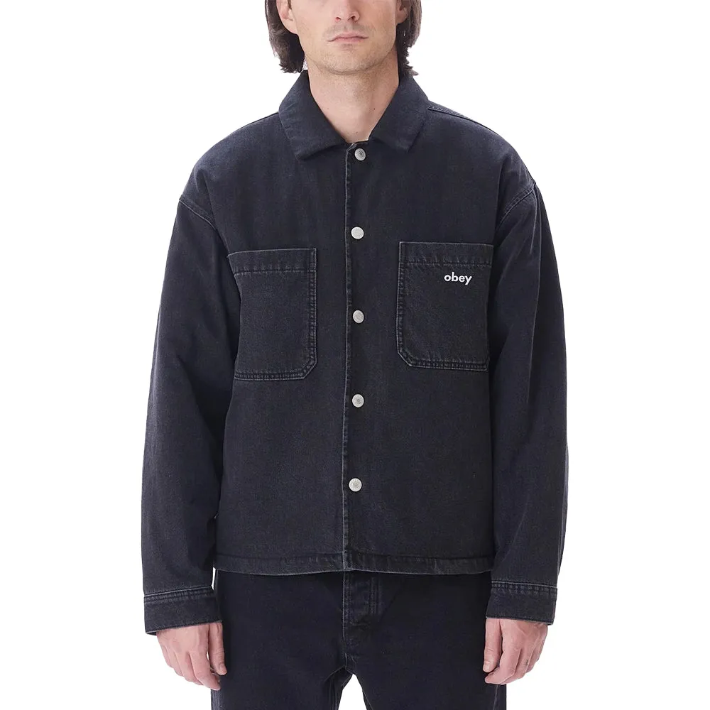 OBEY PAINTERS DENIM JACKET // FADED BLACK