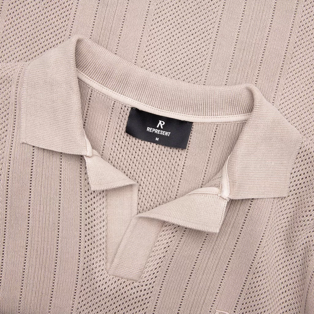 Open Stitch Polo - Cashmere