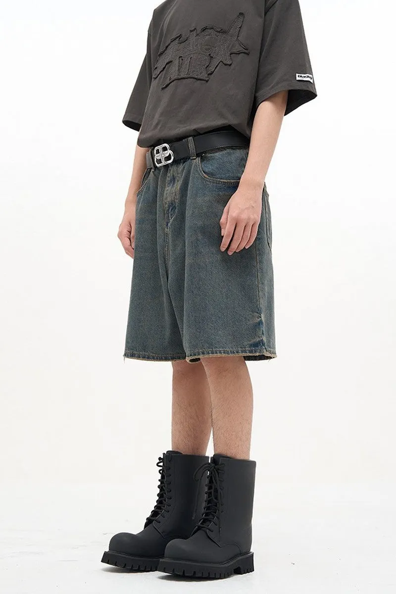 Oversized Straight Jeans Shorts