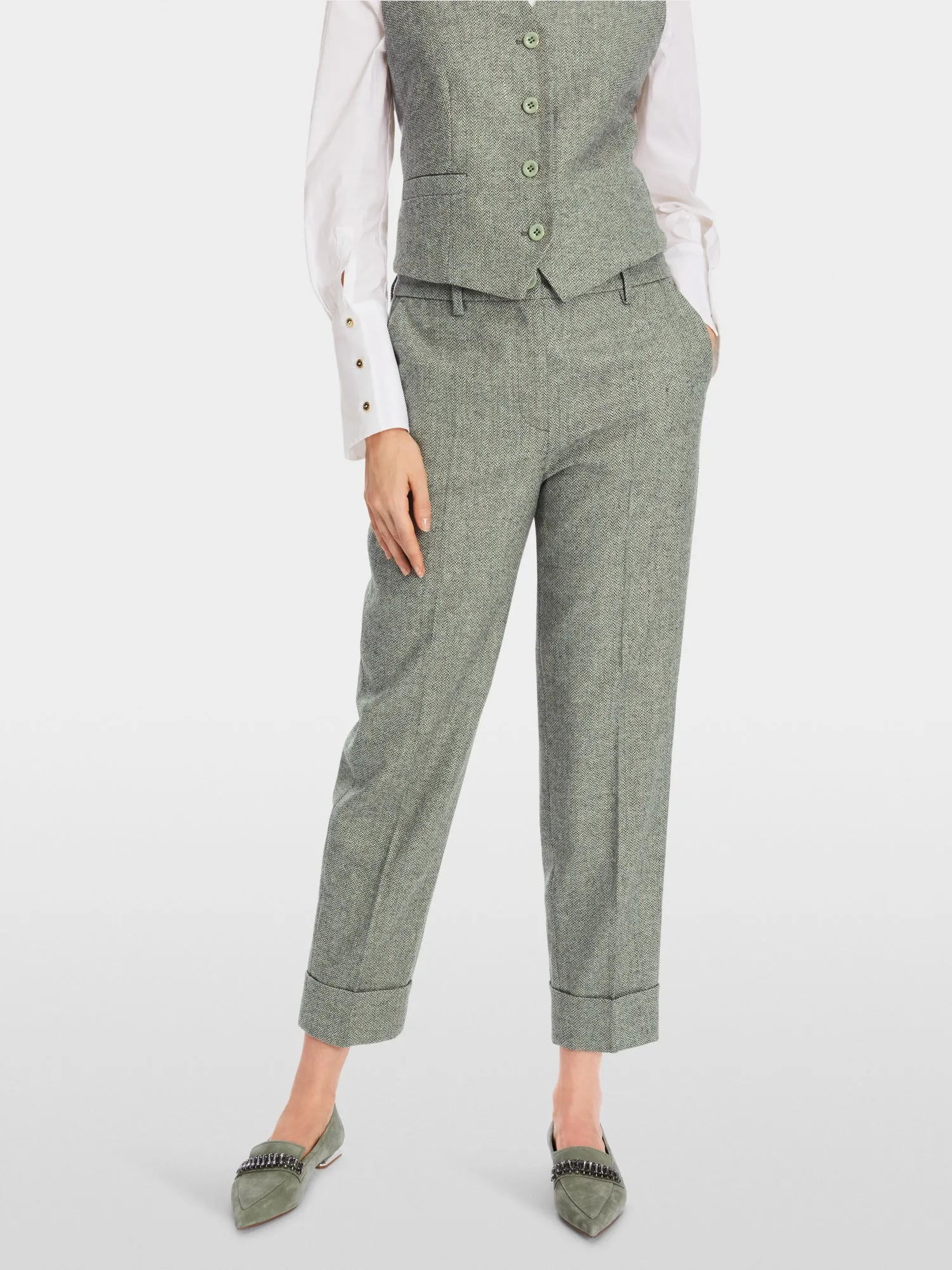 Pant - Avocado/White