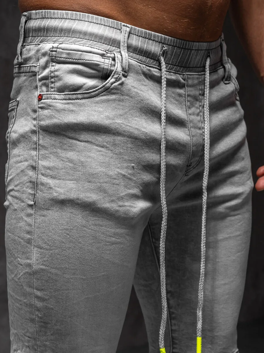 Pantaloncini in denim da uomo grigio Bolf TF235A1