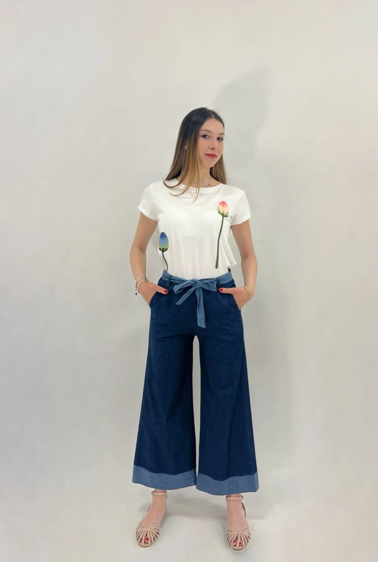 Pantaloni denim a palazzo Ivissa