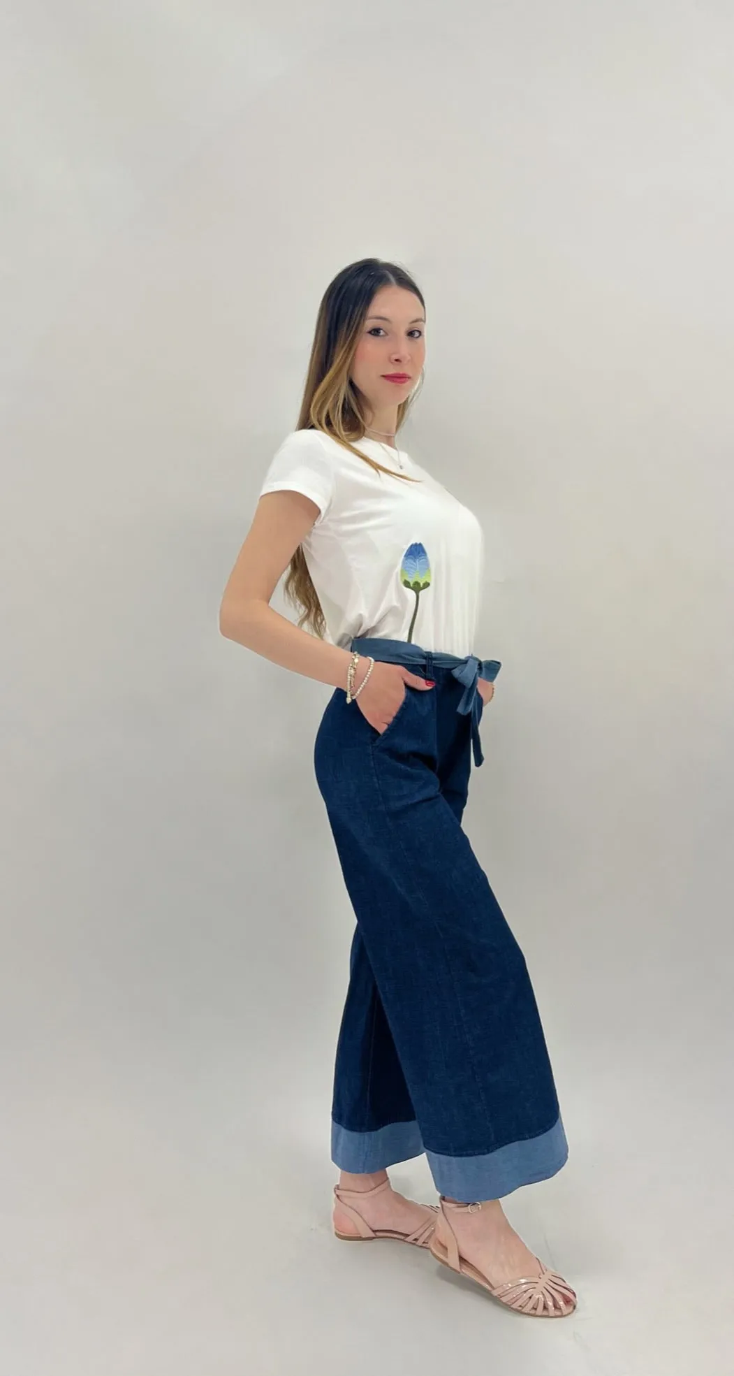 Pantaloni denim a palazzo Ivissa