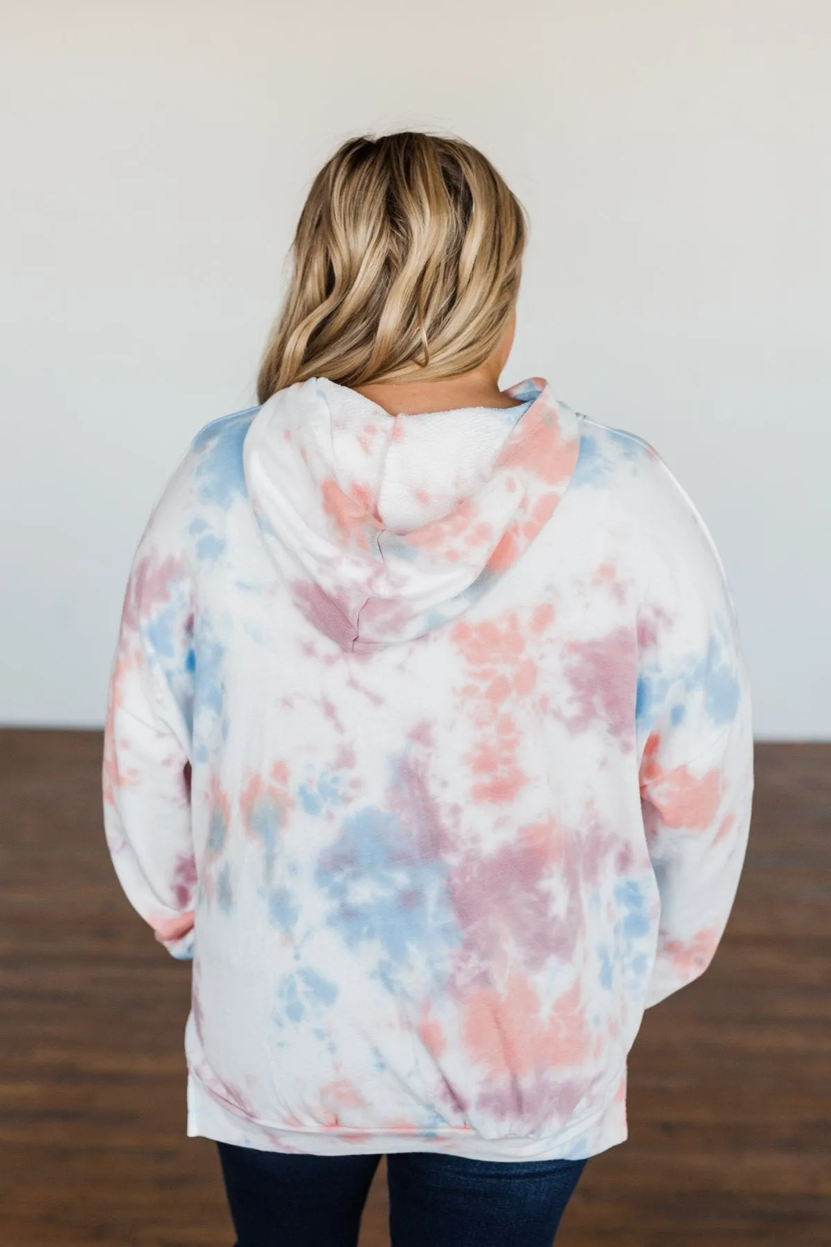 Personal Paradise Oversized Tie Dye Hoodie- Blue, Mauve, Orange