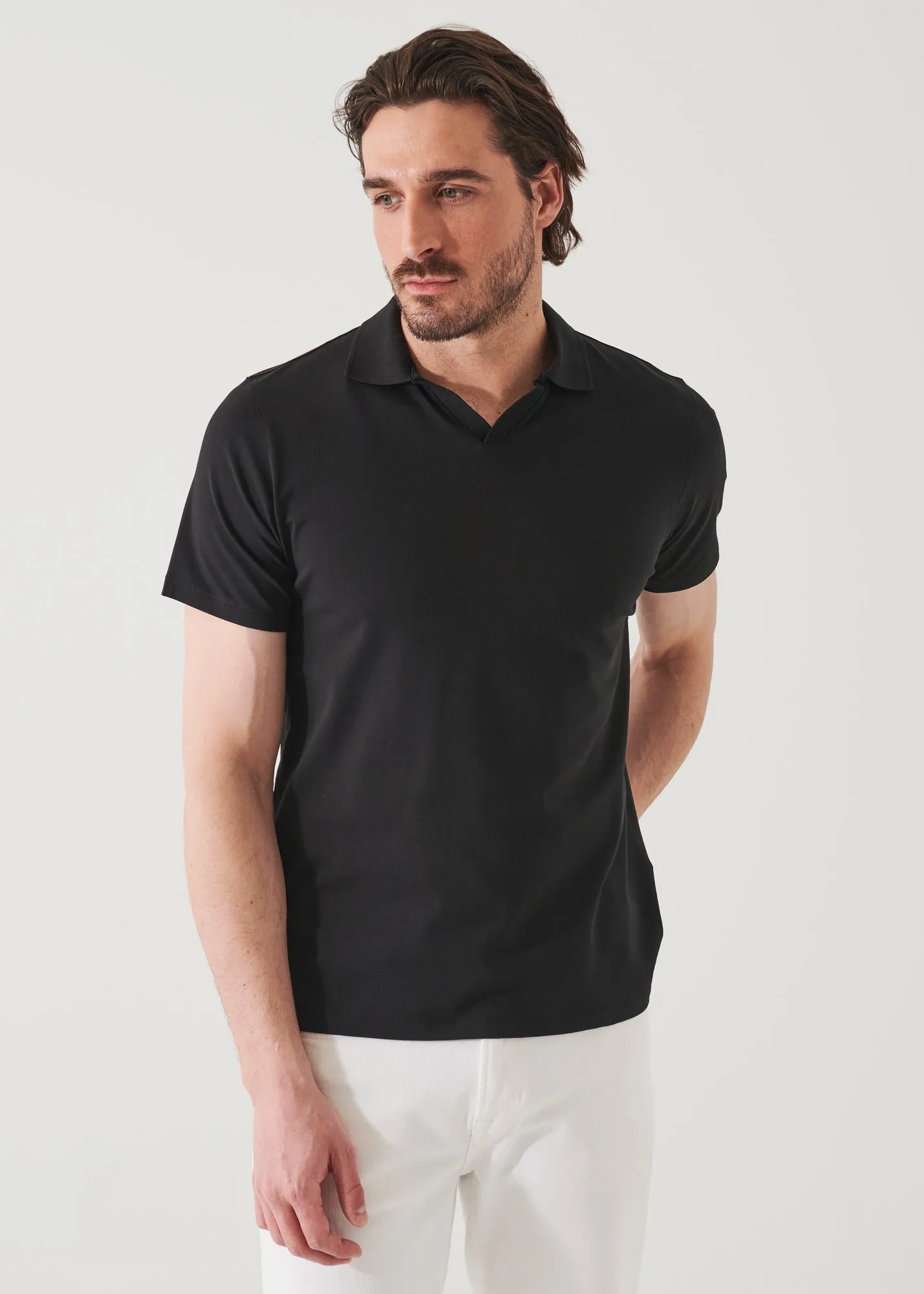 PIMA COTTON STRETCH OPEN POLO