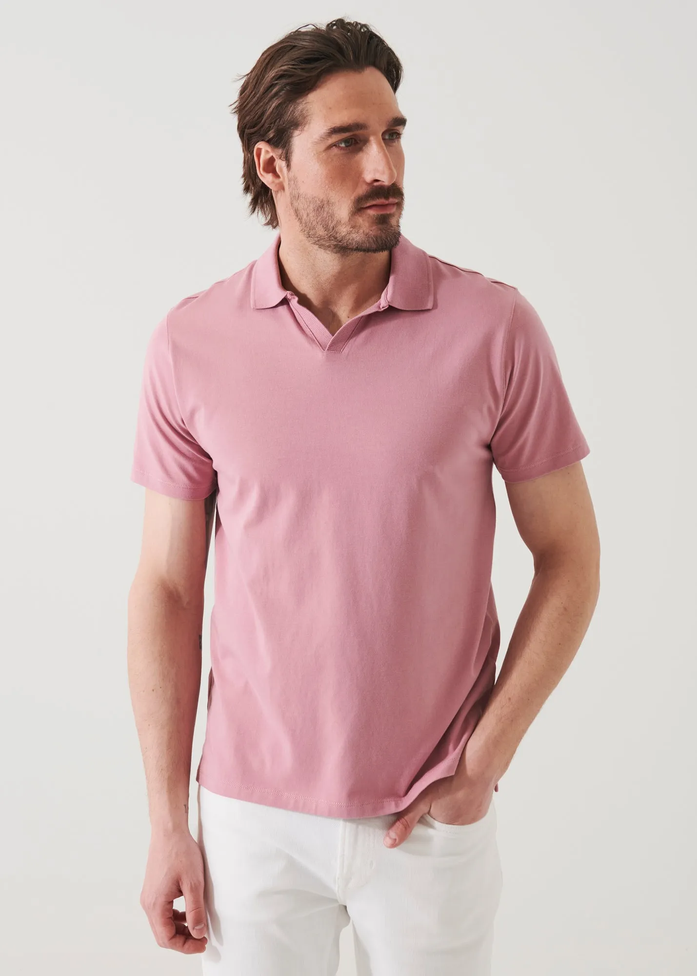 PIMA COTTON STRETCH OPEN POLO