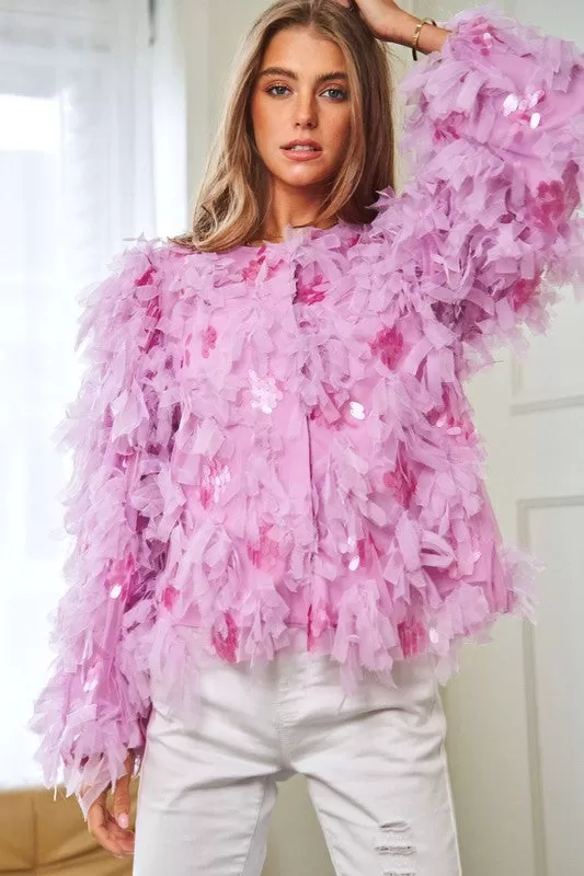 Pink Ruffle Party Jacket