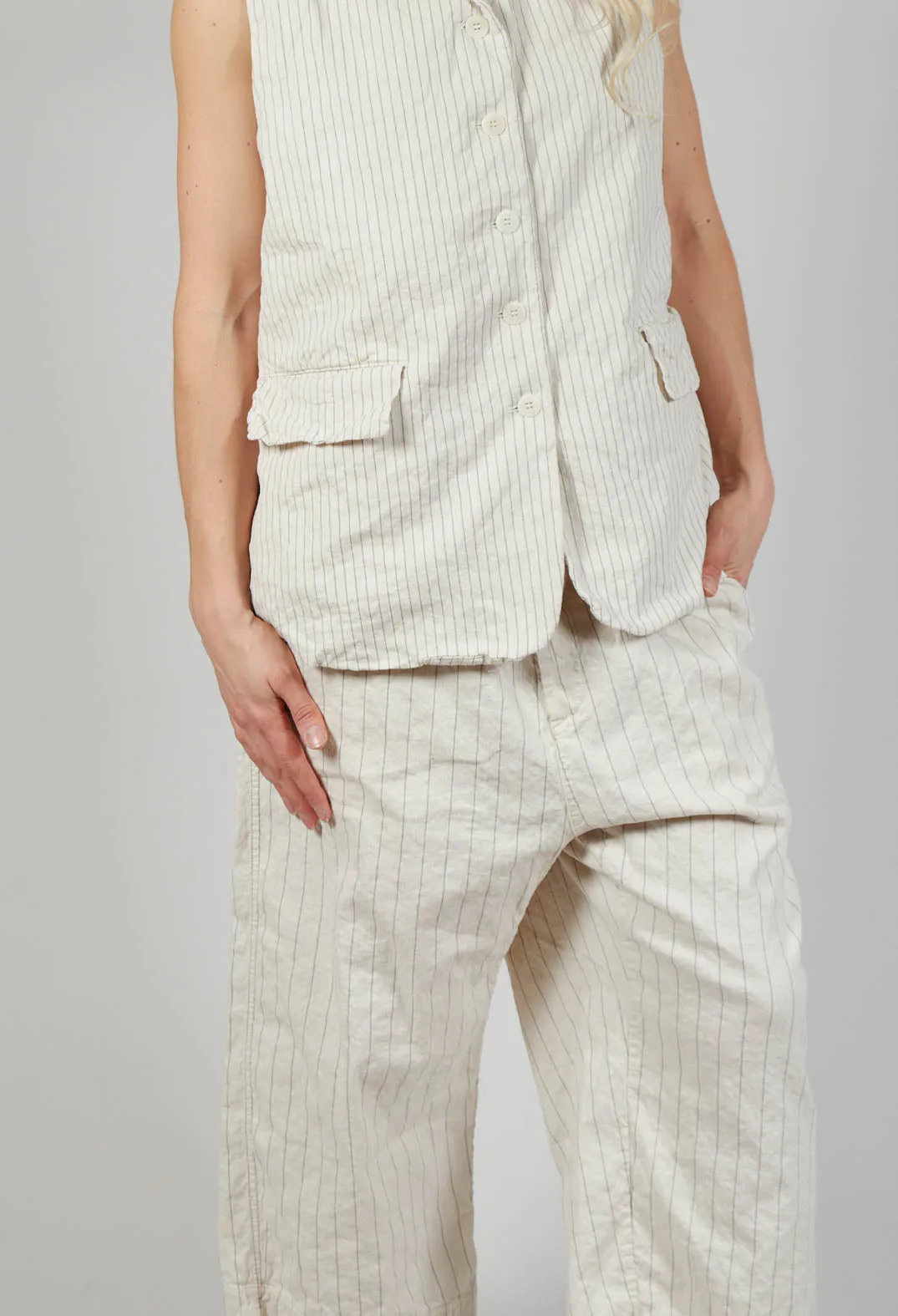 Pinstriped W&S Trousers in Natural