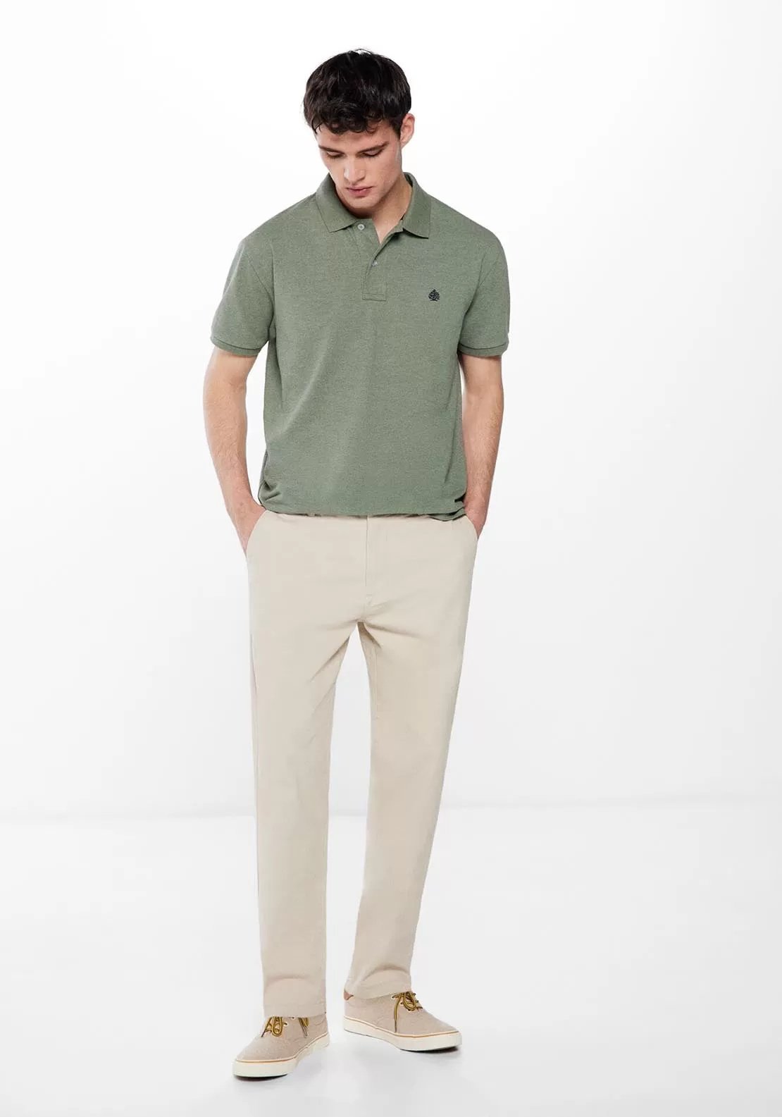 Piqué patterned polo shirt - Green