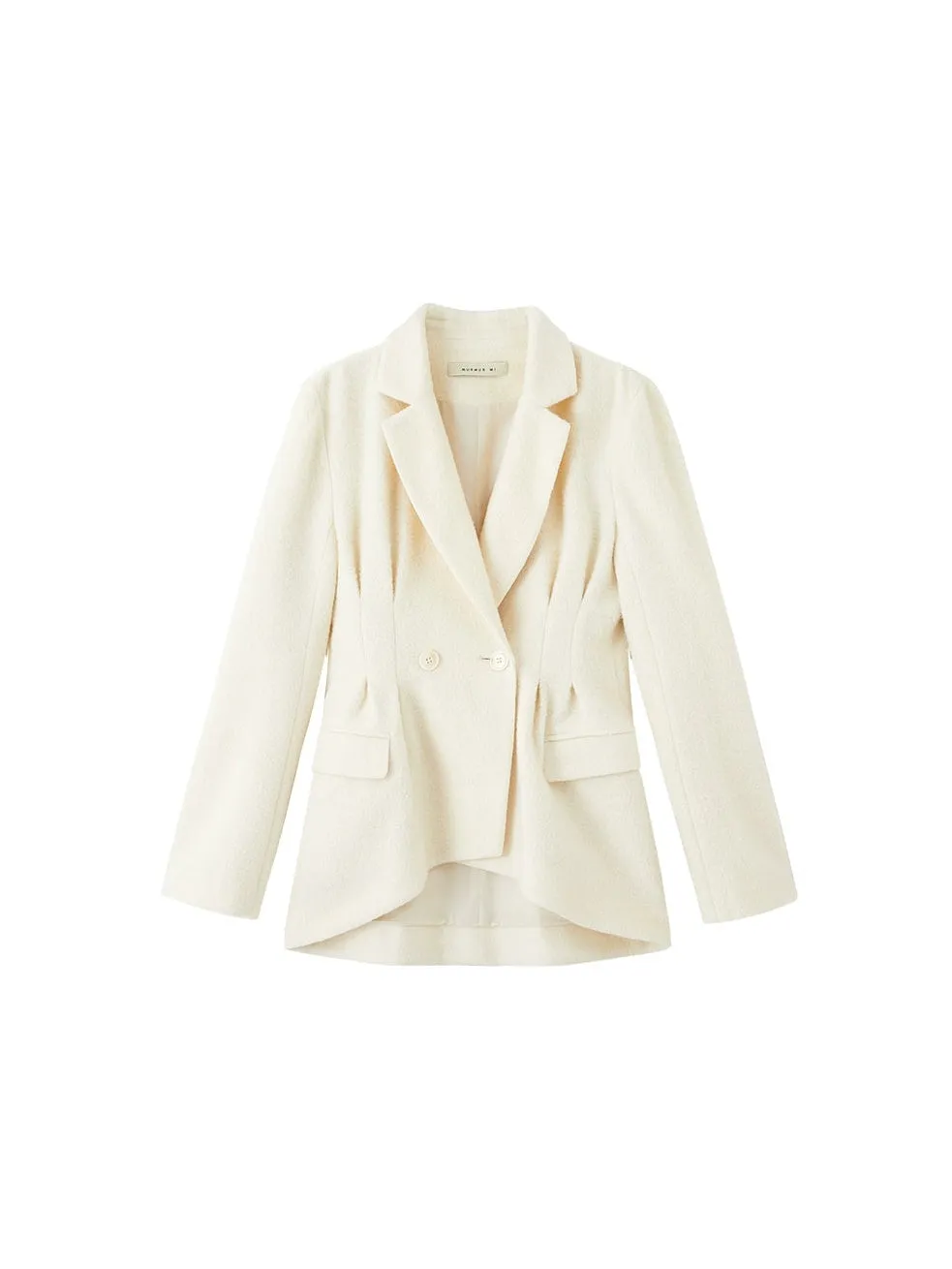 Pleated Irregular Hem Dropped Shoulder Jacket