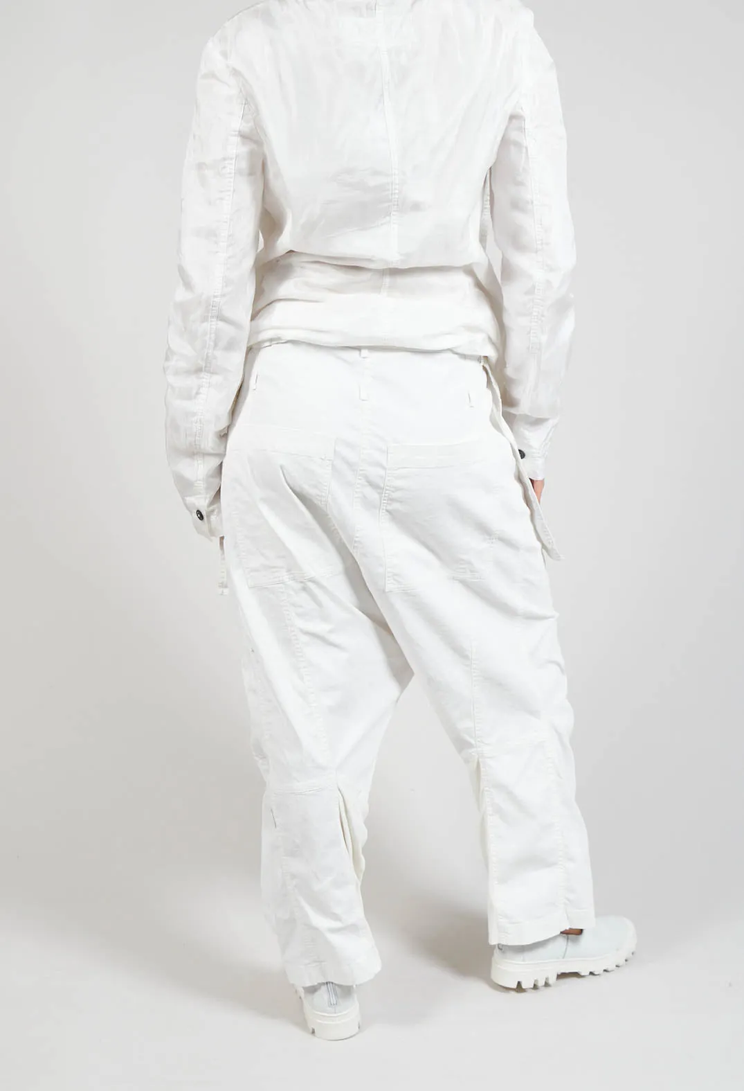 Pocket Slim Fit Trousers in Starwhite