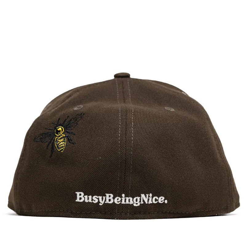 Politics x New Era Busy Being Nice 59FIFTY Fitted Hat - Walnut