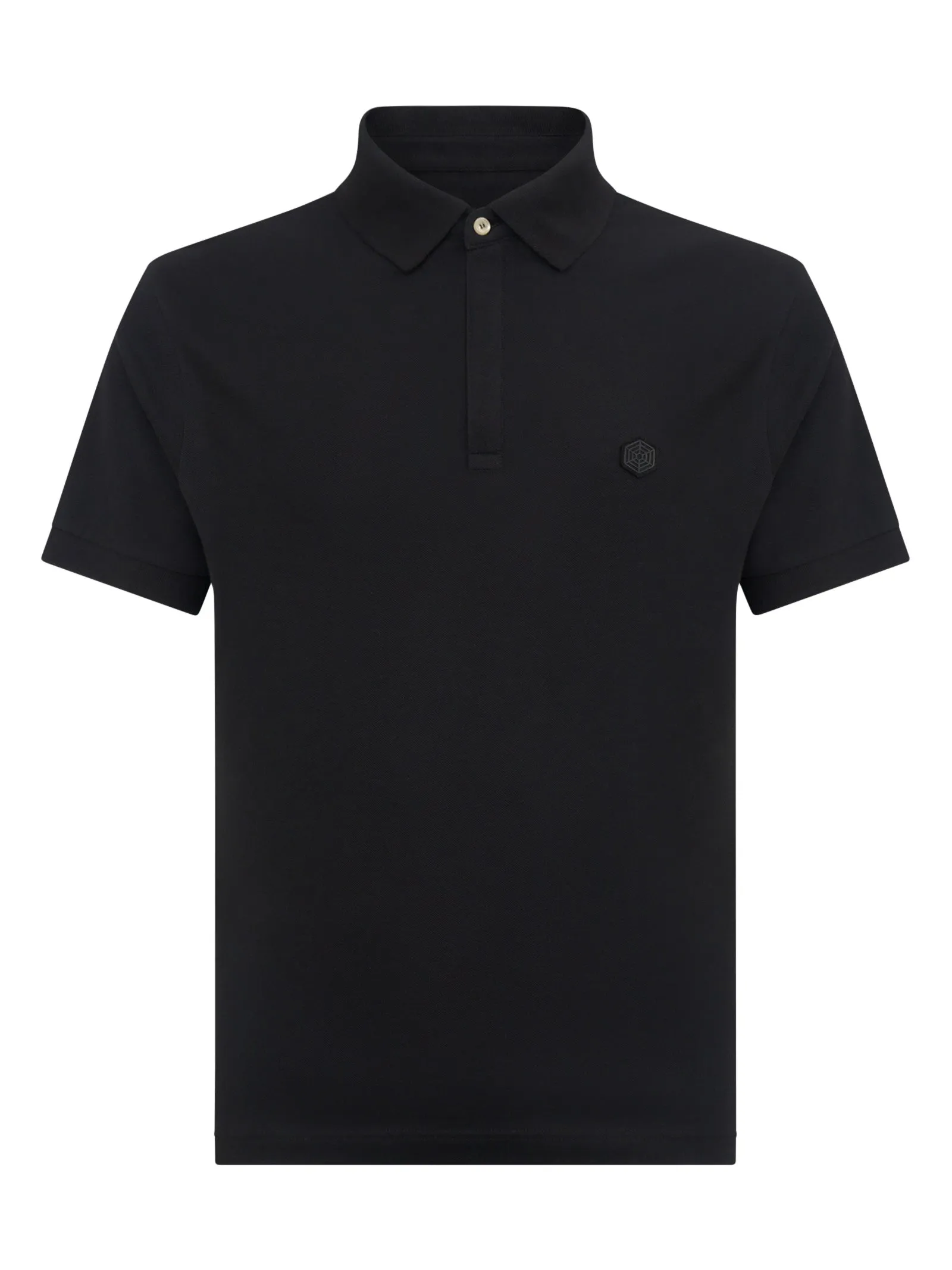 Polo in Eco Cotton Piquet Stretch - Nero