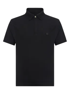 Polo in Eco Cotton Piquet Stretch - Nero