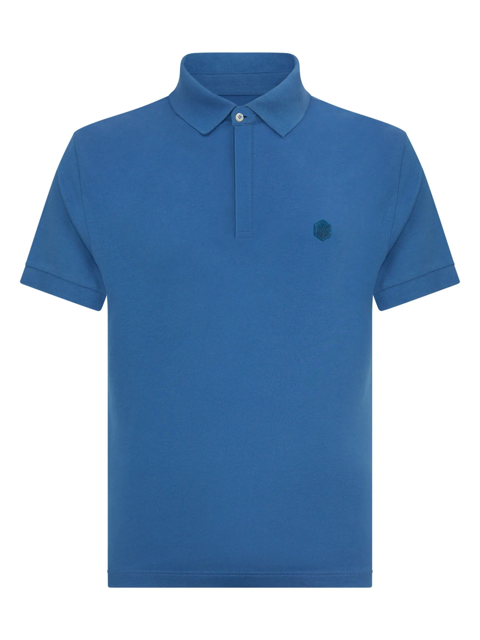 Polo in Eco Cotton Piquet Stretch - Vallarta Blue