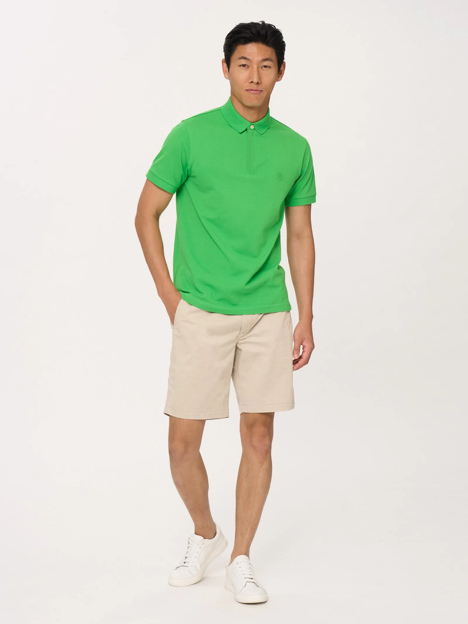 Polo in Eco Cotton Piquet Stretch - Vallarta Blue