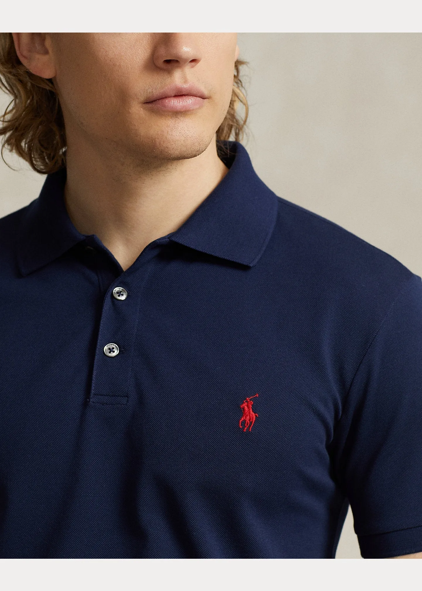 Polo Ralph Lauren - Polo cintré en coton piqué stretch Refined navy