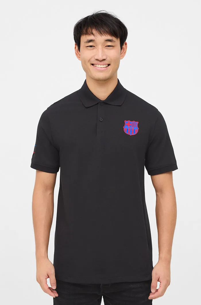 Polo with contrasting Bara Nike crest in black