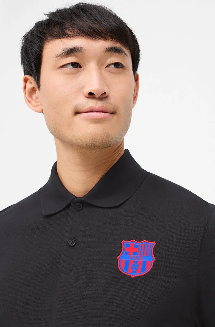 Polo with contrasting Bara Nike crest in black