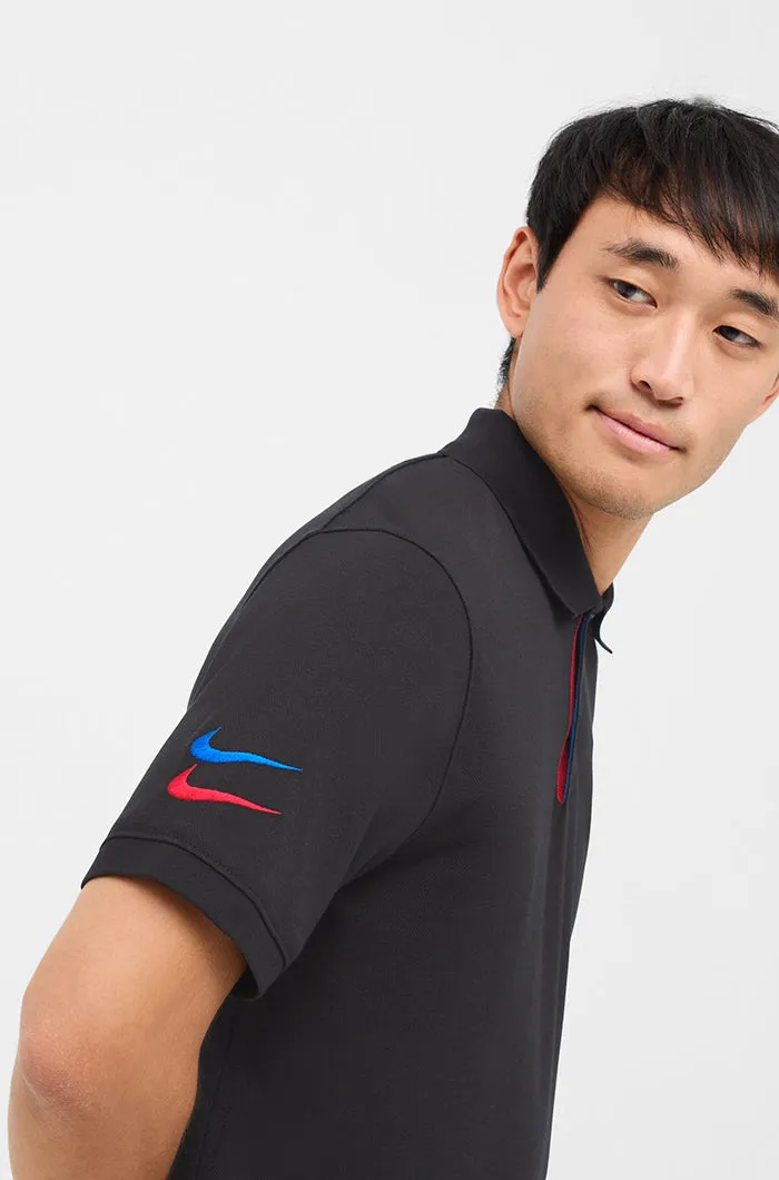 Polo with contrasting Bara Nike crest in black