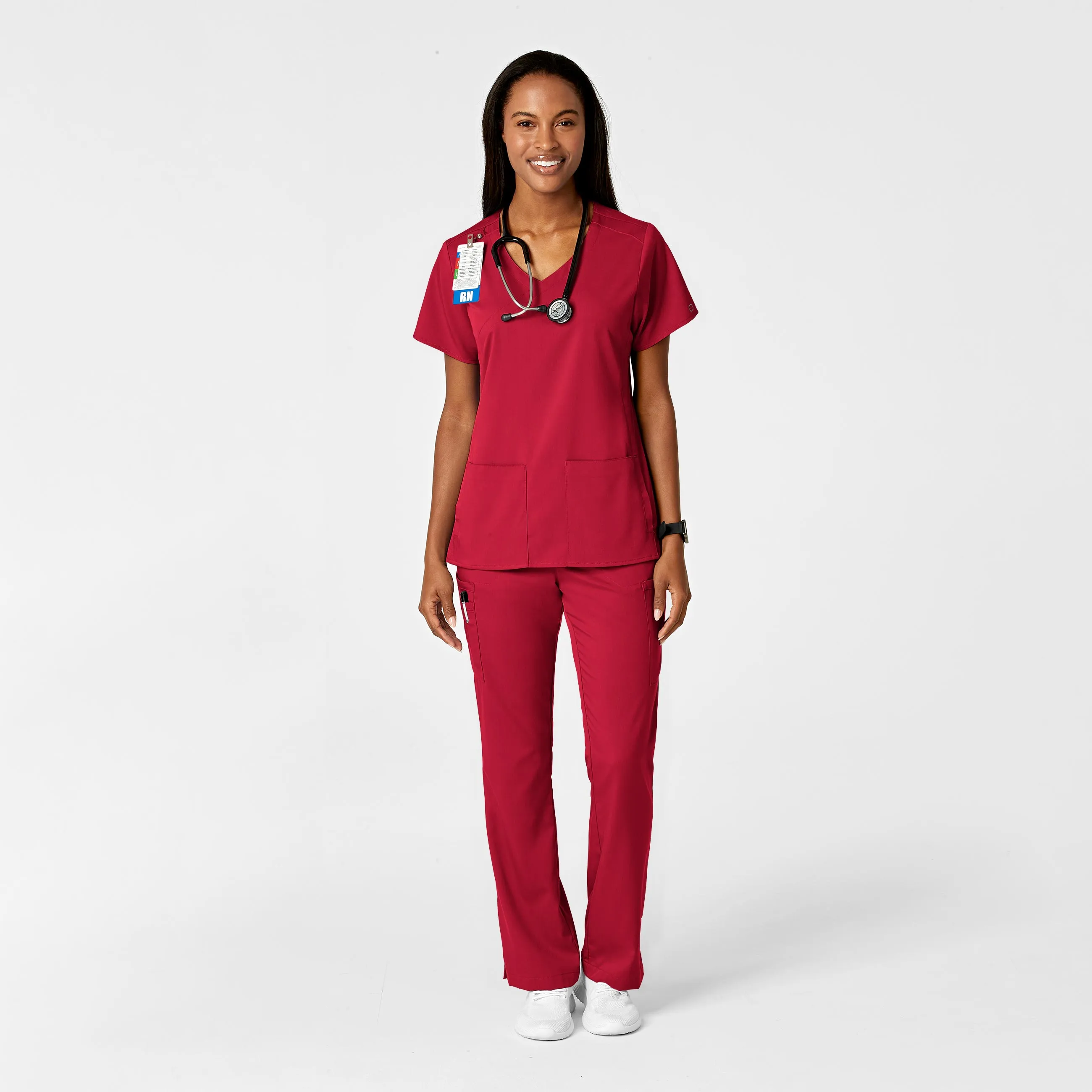 PRO Women's Moderate Flare Leg Scrub Pant - Red