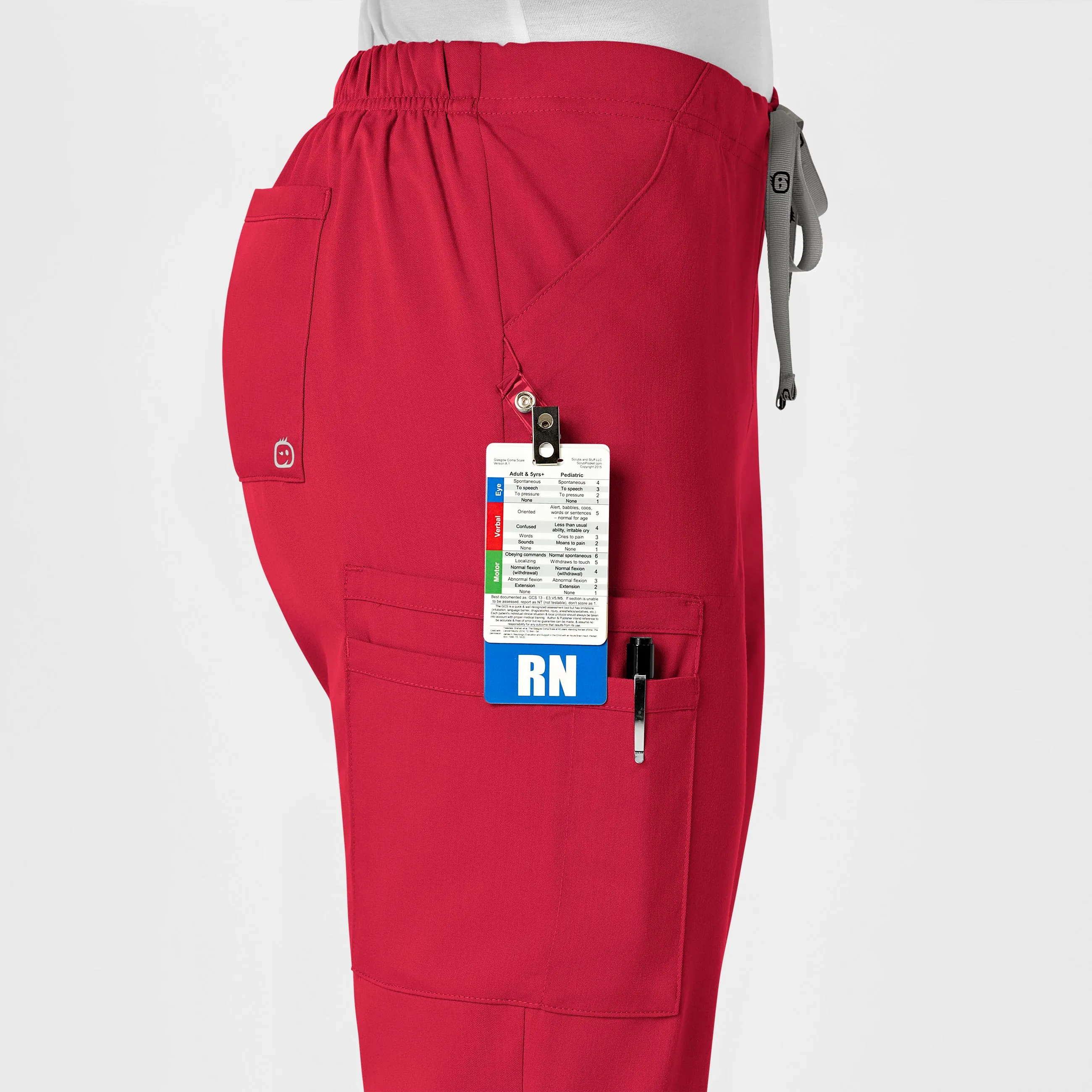 PRO Women's Moderate Flare Leg Scrub Pant - Red