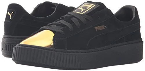 PUMA Women's Suede Platform Gold Fashion Sneaker-puma