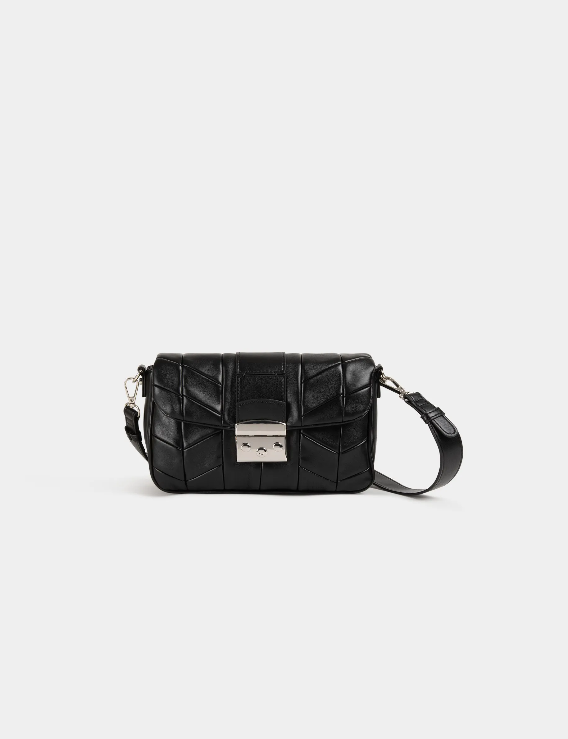 Quilted bag black ladies'