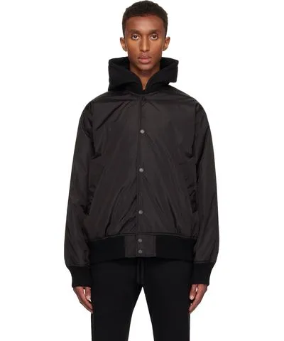 Reigning Champ Black ECONYL Satin Nylon Stadium Jacket