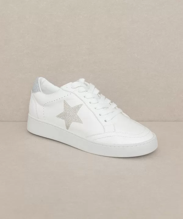 Rhinestone Star Low Top Casual Sneakers