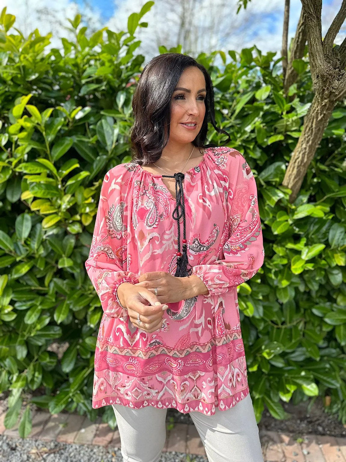 Rose Layered Paisley Print Blouse Ashleigh