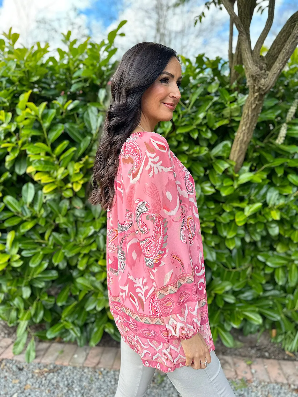 Rose Layered Paisley Print Blouse Ashleigh