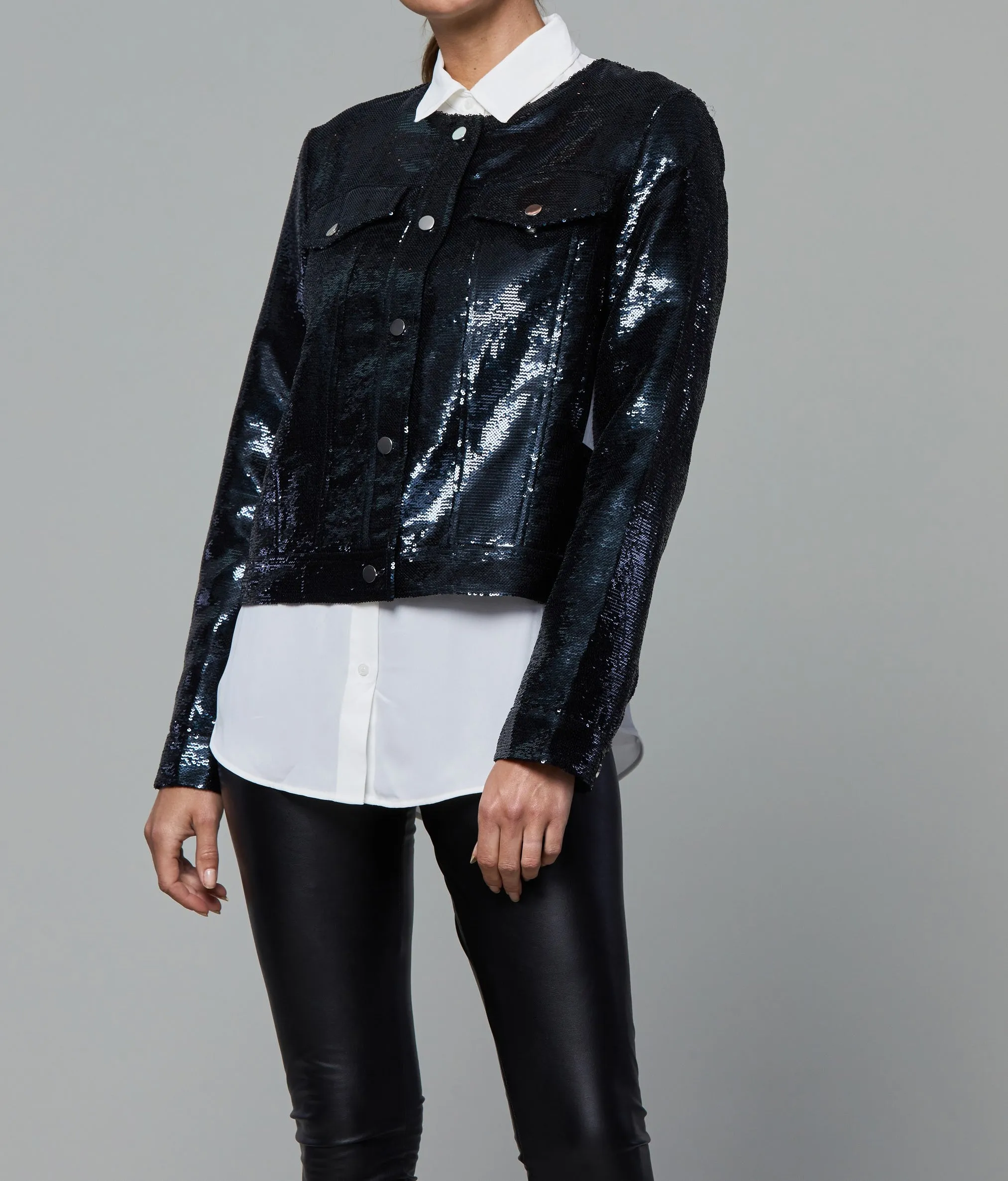 Sequin Denim Jacket