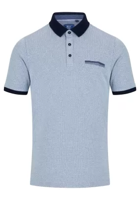 Short Sleeve Knit Polo - Blue