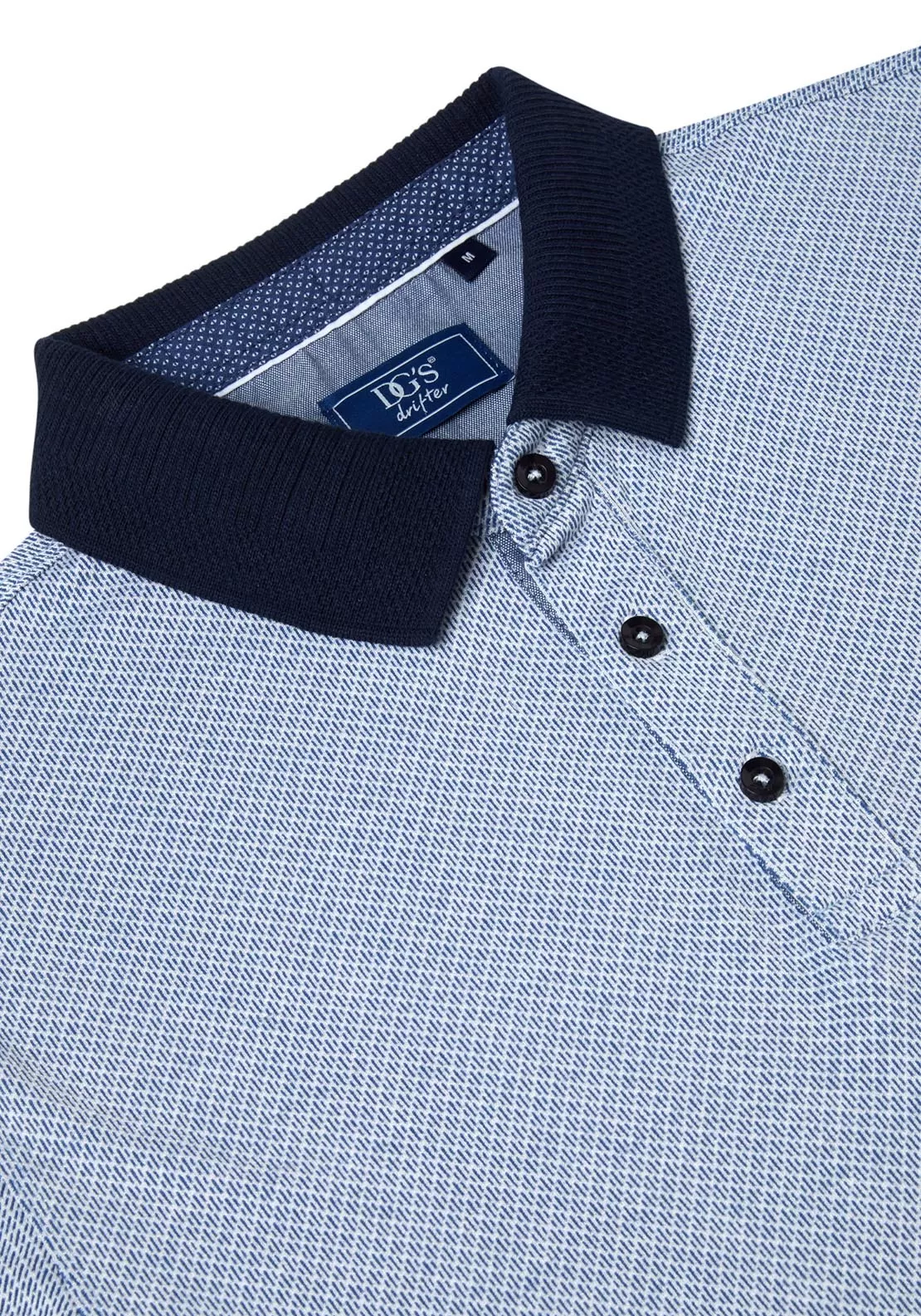 Short Sleeve Knit Polo - Blue