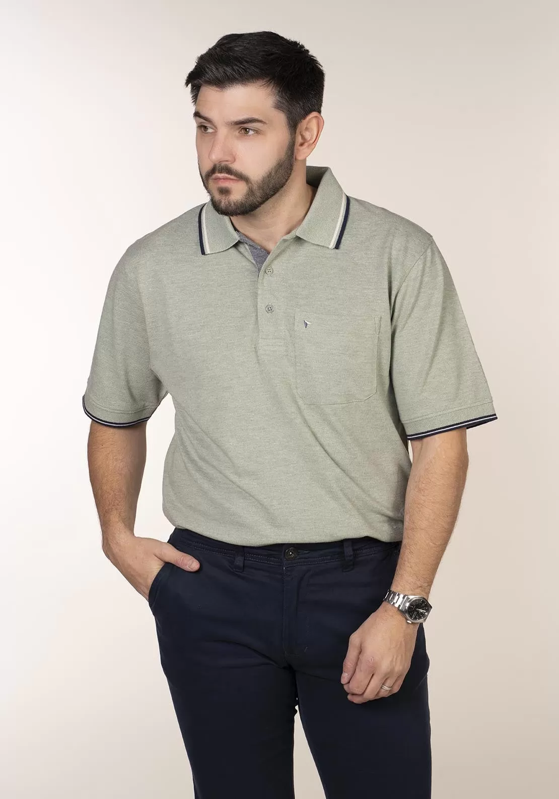 Short Sleeve Plain Polo - Green