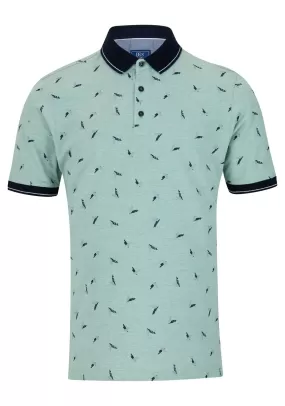 Short Sleeve Print Polo - Green