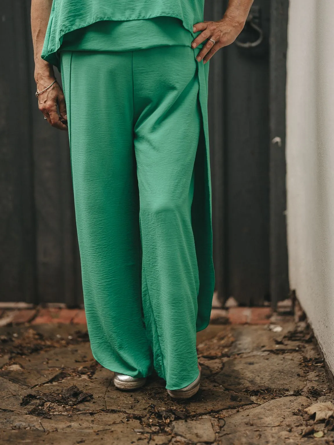 Side Split Wide Leg Trousers Sofia