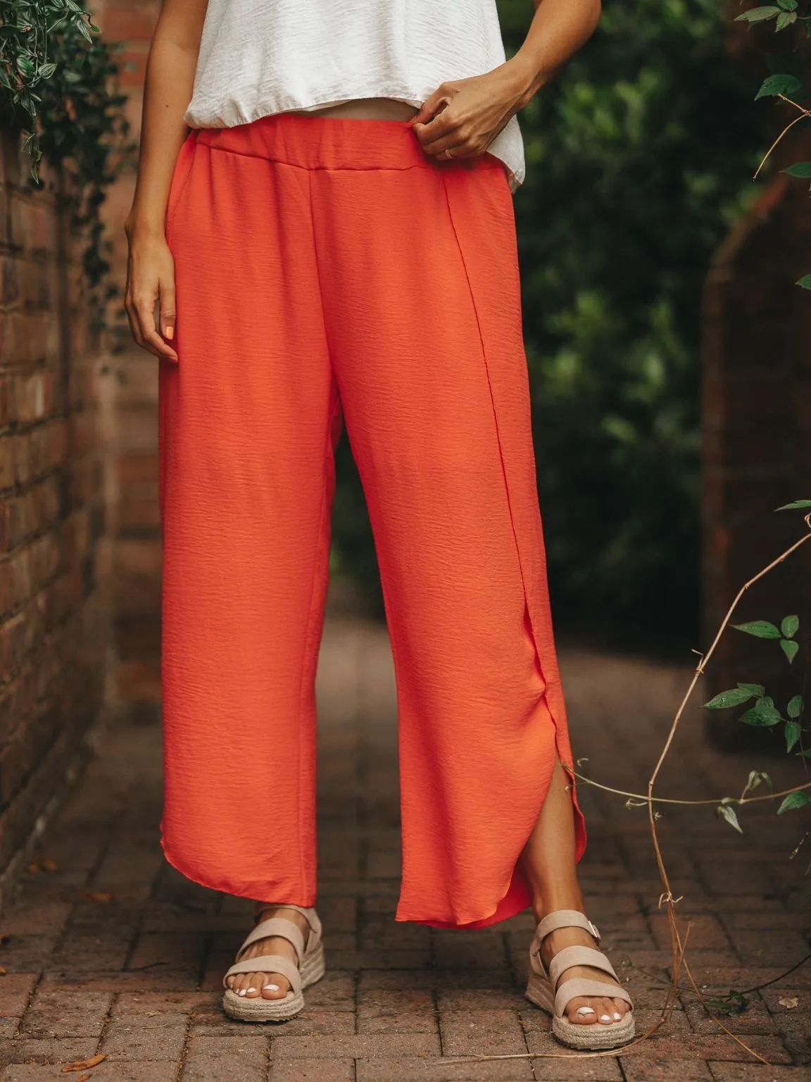 Side Split Wide Leg Trousers Sofia