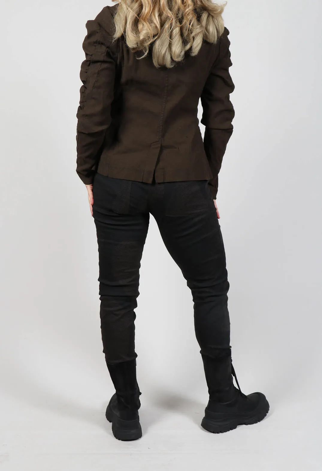 Slim Fit Trousers in Espresso Print