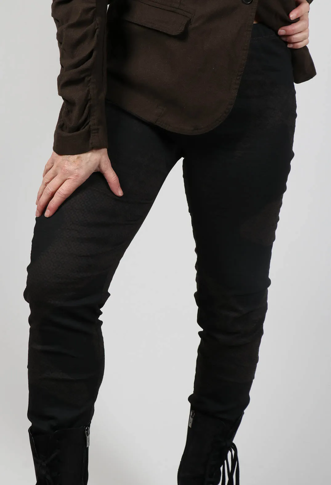 Slim Fit Trousers in Espresso Print