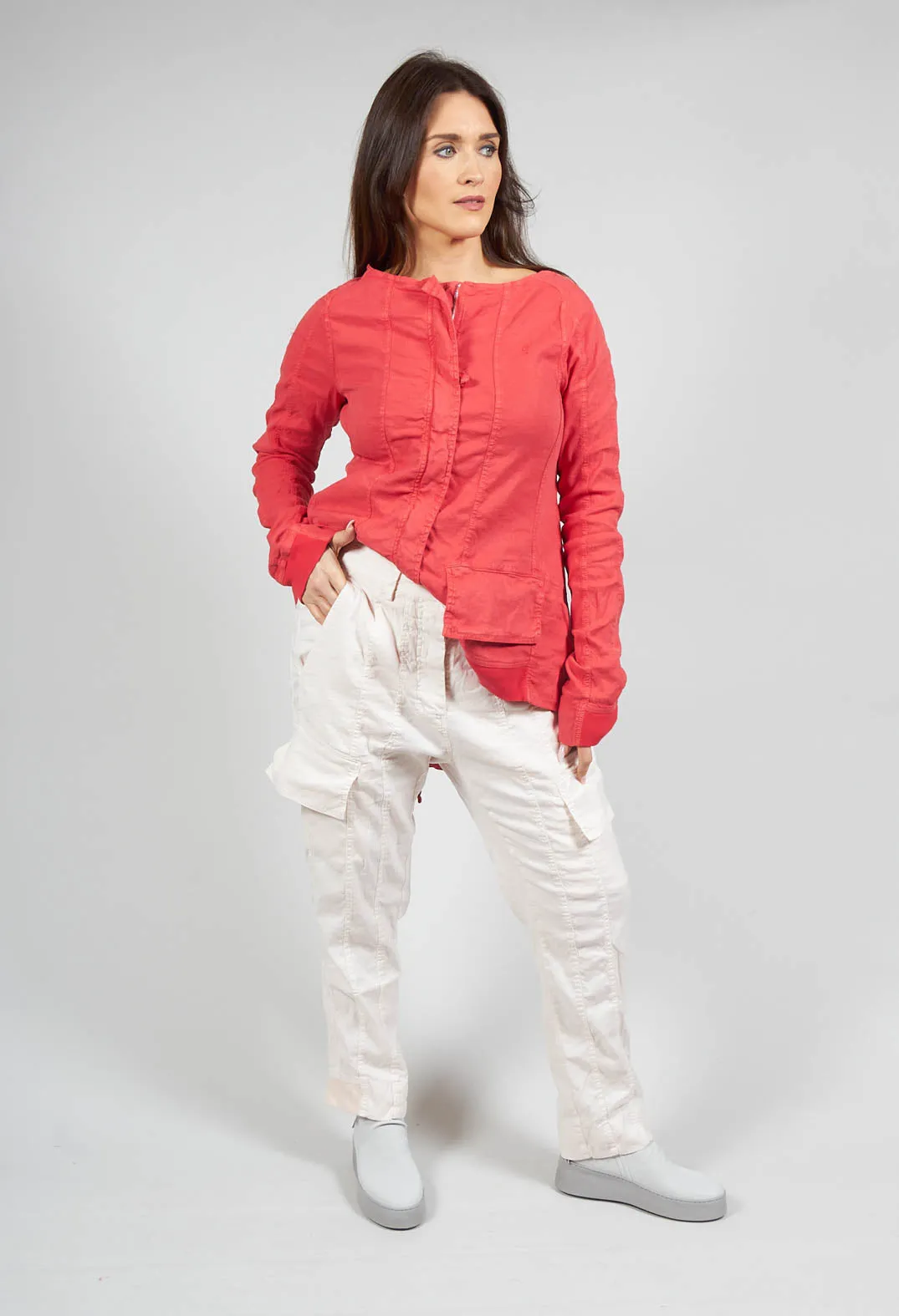 Slim Leg Cargo Trousers in Rose