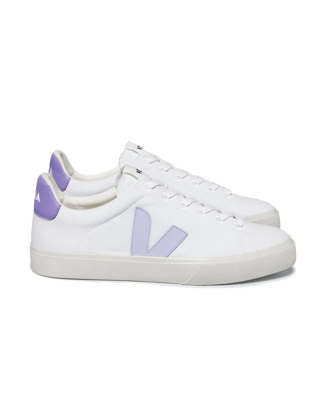 Sneakers Veja donna CA01035 Campo canvas bianco lavanda