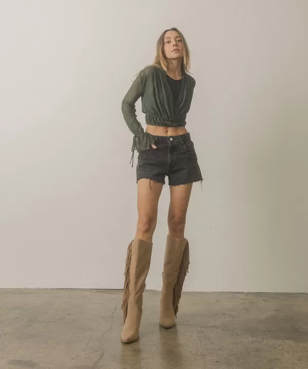 SOMEWHERE OUT WEST - Knee-High Fringe Boots